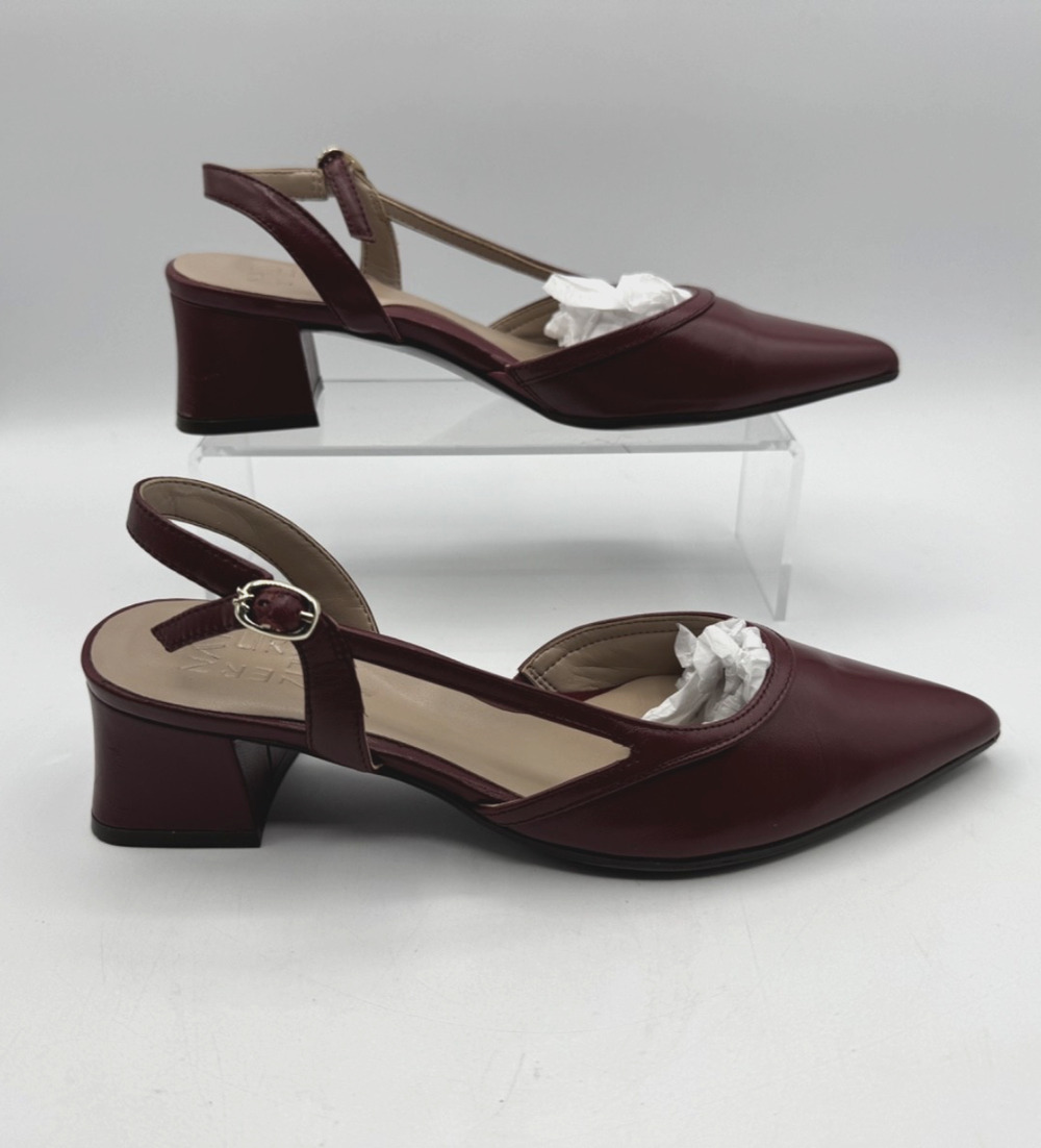 Naturalizer Women's Mila Heels w/ Strap, Cranberry, Sz 6 Comfort 1 3/4 heel NIB